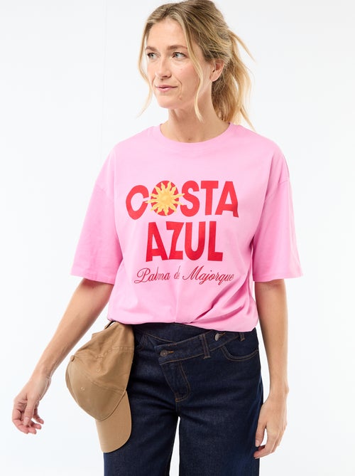 T-shirt oversize com mensagem - Kiabi