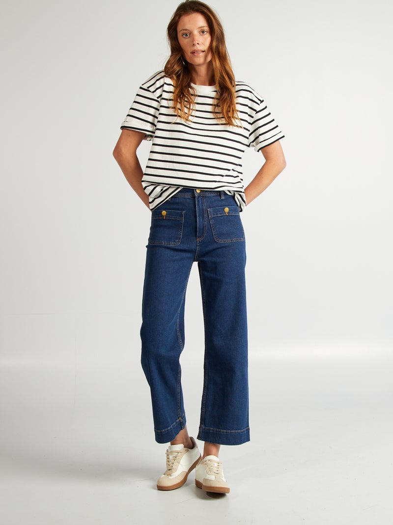 T-shirt oversize de gola redonda BRANCO - Kiabi