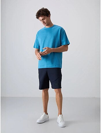 T-shirt oversize de gola redonda em mistura de algodão tommy