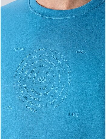 T-shirt oversize de gola redonda em mistura de algodão tommy