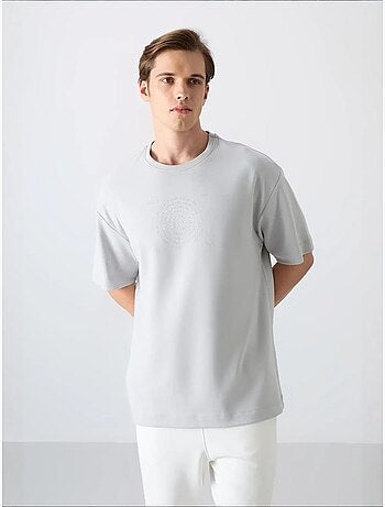 T-shirt oversize de gola redonda em mistura de algodão tommy