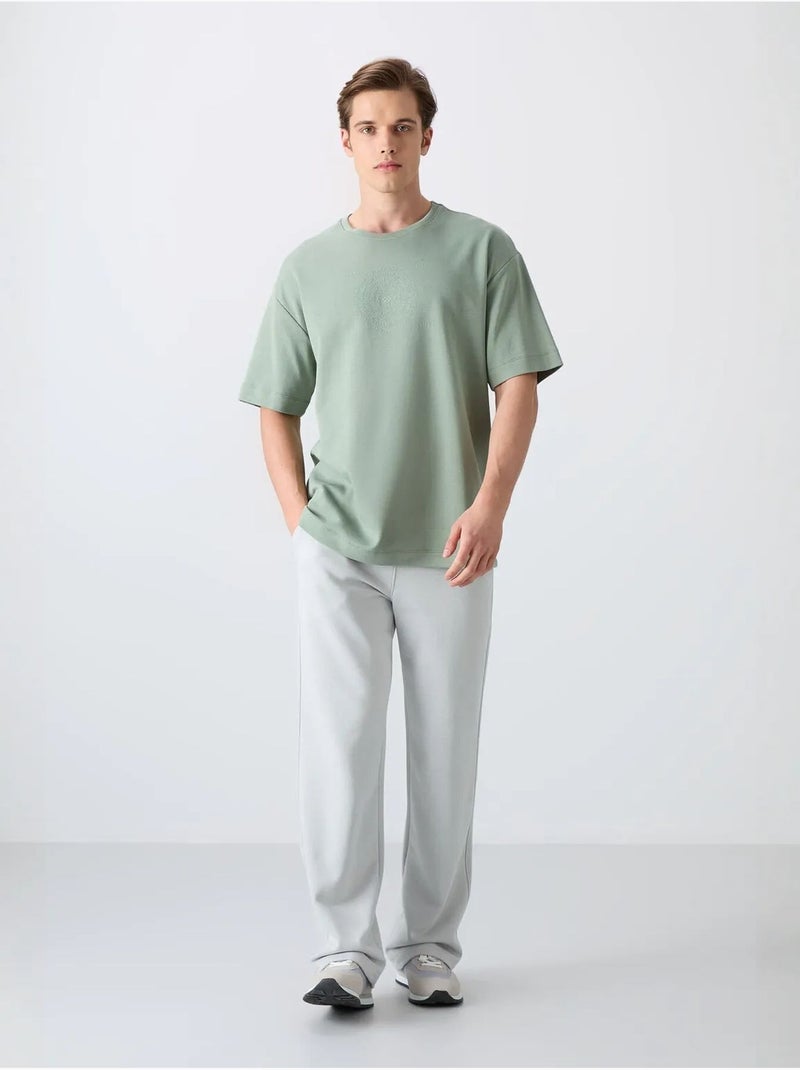 T-shirt oversize de gola redonda em mistura de algodão tommy Verde - Kiabi