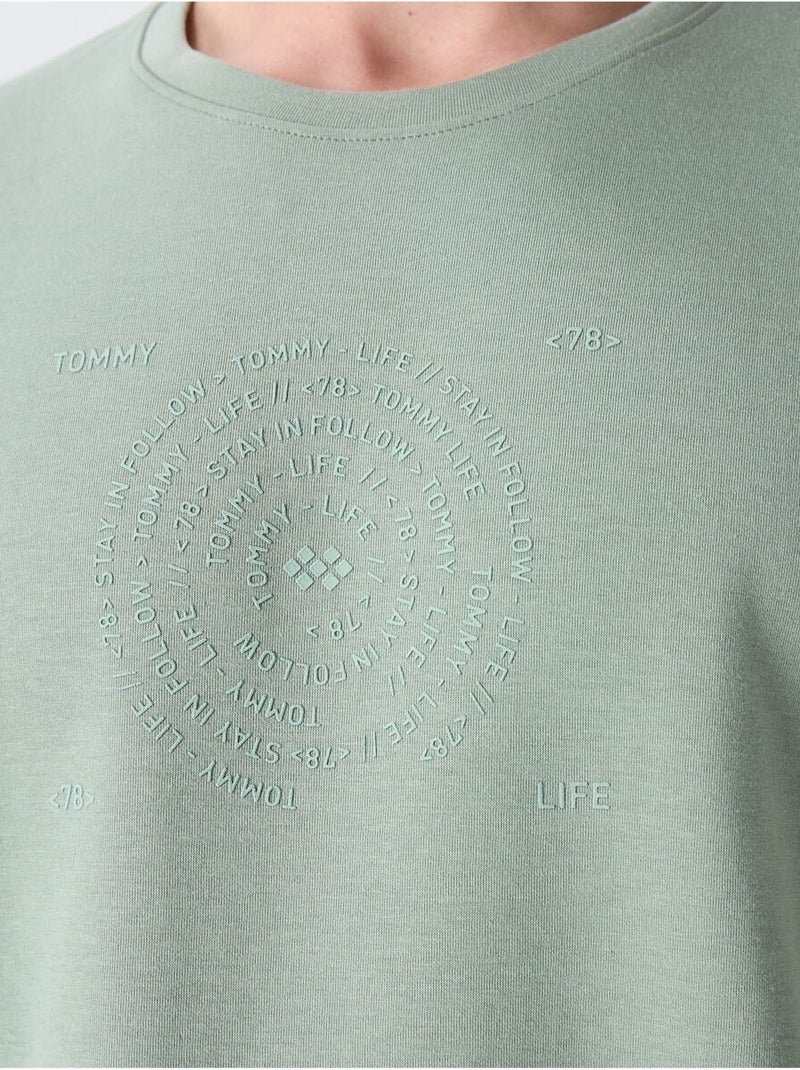 T-shirt oversize de gola redonda em mistura de algodão tommy Verde - Kiabi