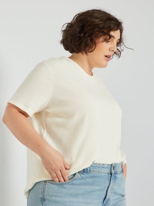 T-shirt oversize de malha canelada - Kiabi