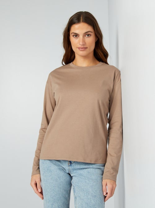 T-shirt oversize de manga comprida - Kiabi