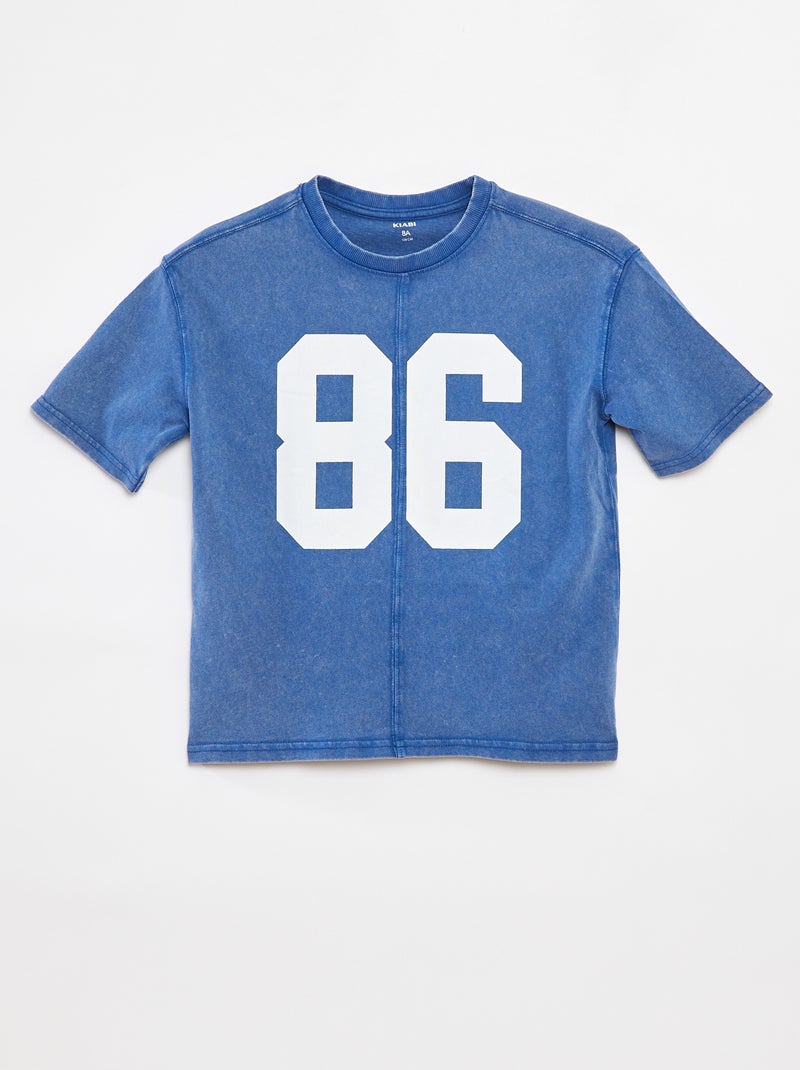 T-shirt oversize de manga curta Azul - Kiabi