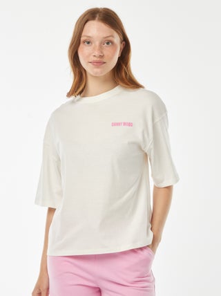 T-shirt oversize de manga curta estampada 'conchas'