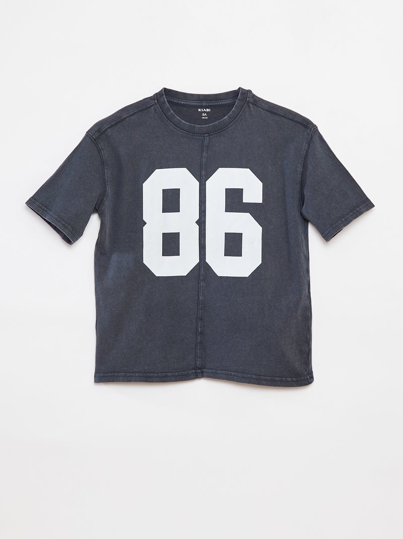 T-shirt oversize de manga curta Preto - Kiabi