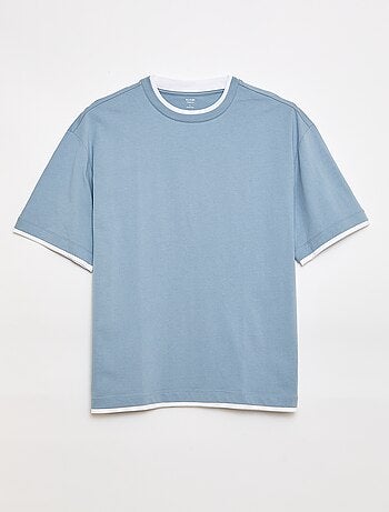 T-shirt oversize efeito 2-em-1 +1m90