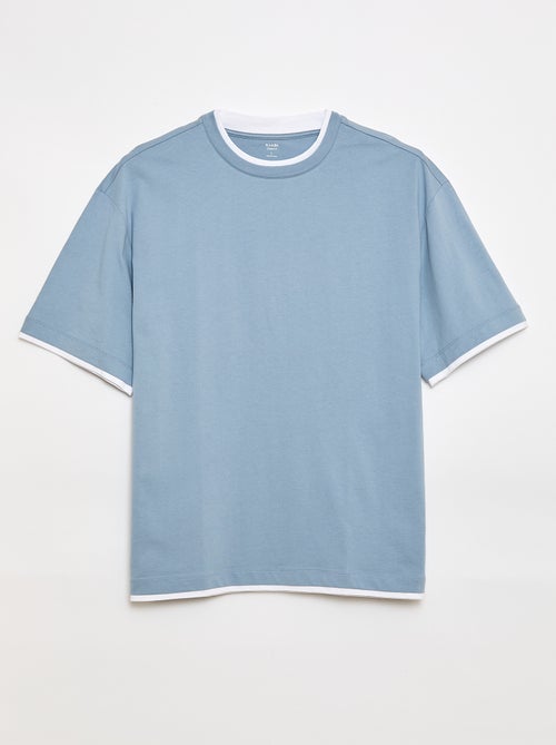 T-shirt oversize efeito 2-em-1 +1m90 - Kiabi