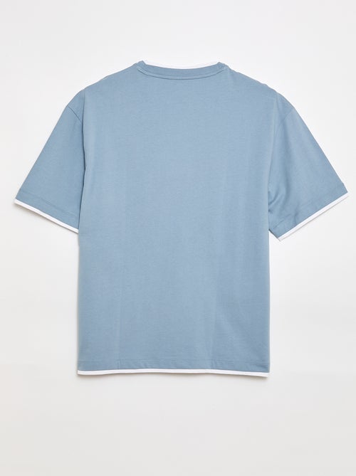 T-shirt oversize efeito 2-em-1 +1m90 - Kiabi