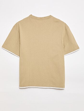 T-shirt oversize efeito 2-em-1 +1m90