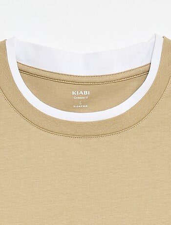 T-shirt oversize efeito 2-em-1 +1m90