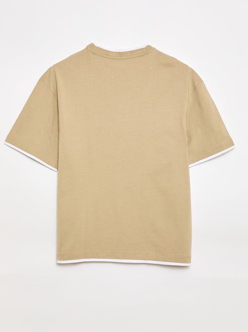 T-shirt oversize efeito 2-em-1 +1m90 - Kiabi