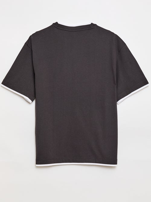 T-shirt oversize efeito 2-em-1 +1m90 - Kiabi