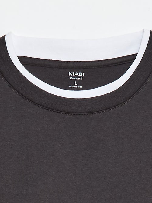 T-shirt oversize efeito 2-em-1 +1m90 - Kiabi