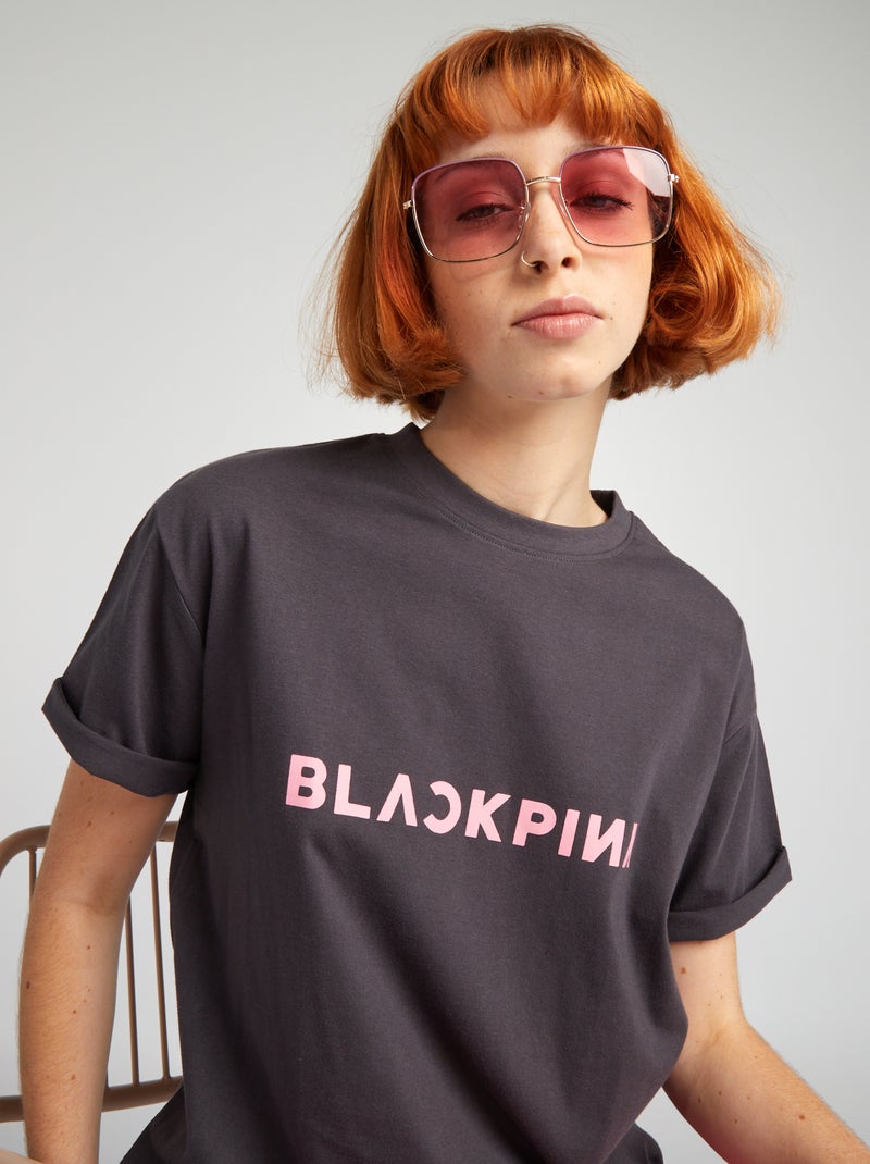 T-shirt oversize em jersey 'Black Pink' PRETO - Kiabi