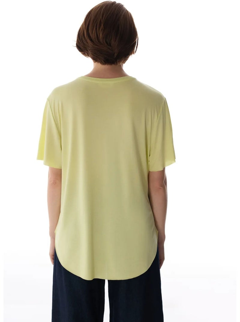 T-shirt oversize em modal com gola redonda penti Amarelo-limão - Kiabi