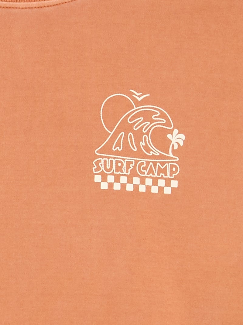 T-shirt oversize estampada Laranja - Kiabi