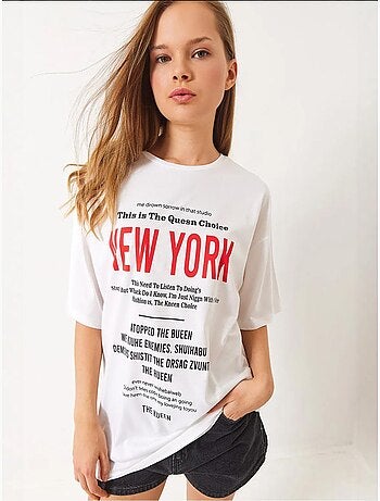 T-shirt oversize estampada new york lucci