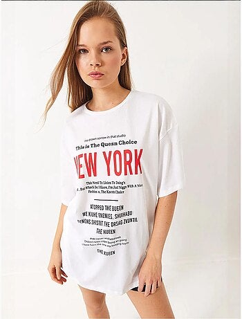 T-shirt oversize estampada new york lucci