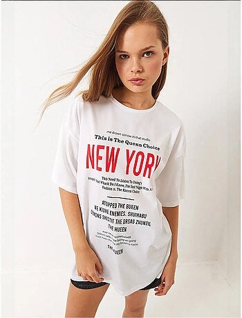 T-shirt oversize estampada new york lucci