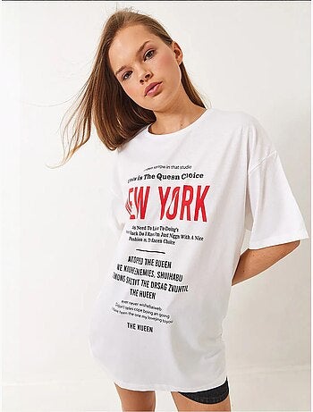 T-shirt oversize estampada new york lucci