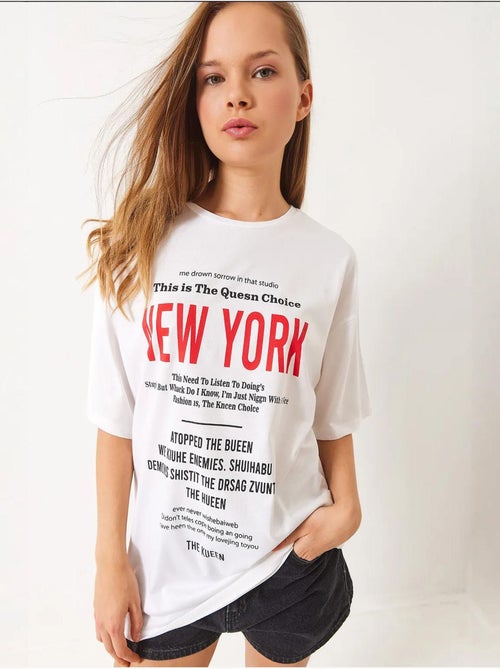 T-shirt oversize estampada new york lucci - Kiabi T-shirt oversize estampada new york lucci - Kiabi