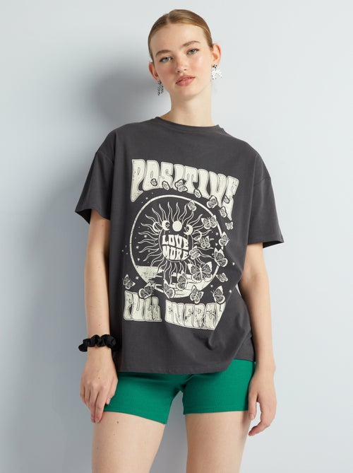 T-shirt oversize estampada - Kiabi