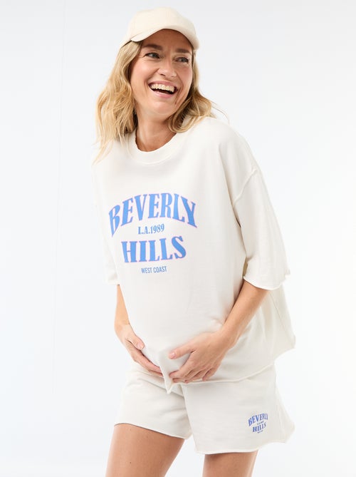 T-shirt oversize estampado de manga curta - Kiabi