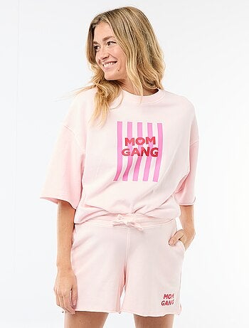 T-shirt oversize estampado de manga curta