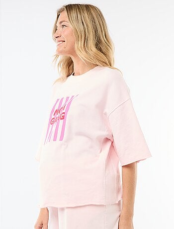 T-shirt oversize estampado de manga curta