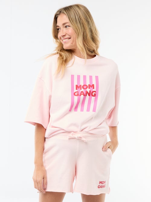 T-shirt oversize estampado de manga curta - Kiabi