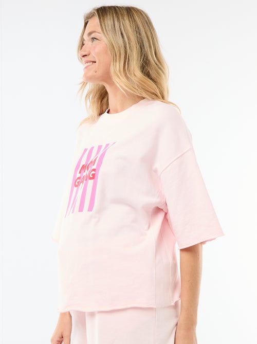 T-shirt oversize estampado de manga curta - Kiabi