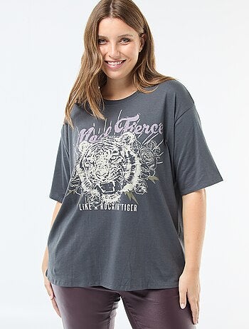 T-shirt oversize estampado