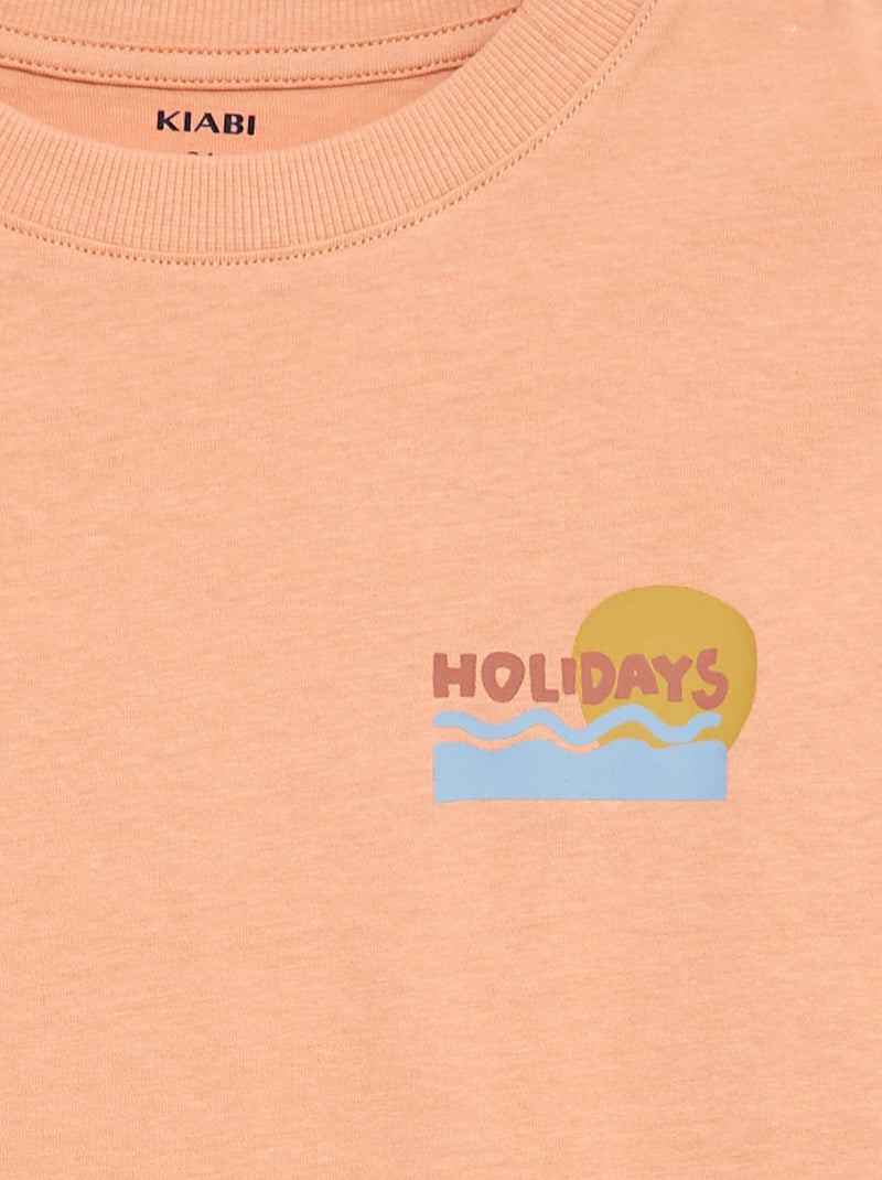 T-shirt oversize estampado Rosa - Kiabi