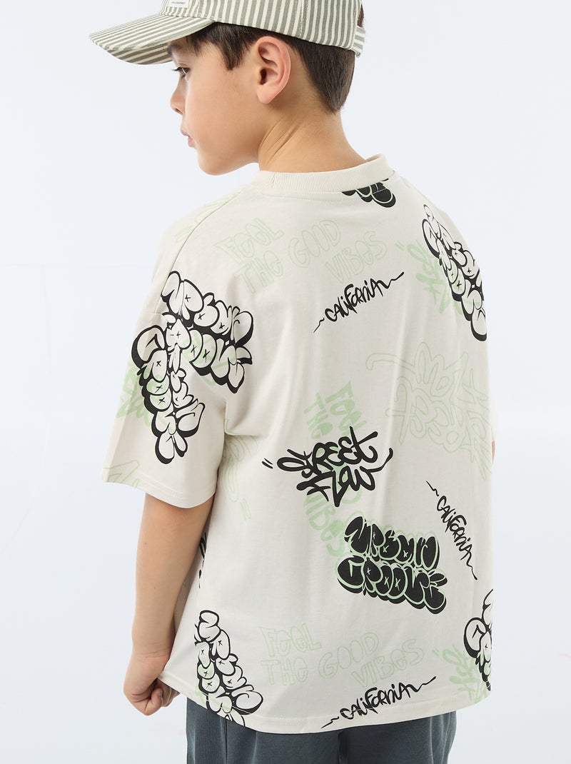 T-shirt oversize fantasia Branco - Kiabi