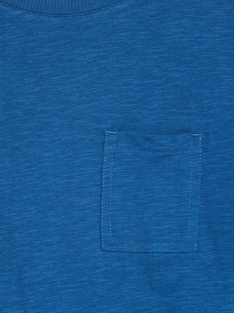 T-shirt oversize lisa com bolso AZUL - Kiabi