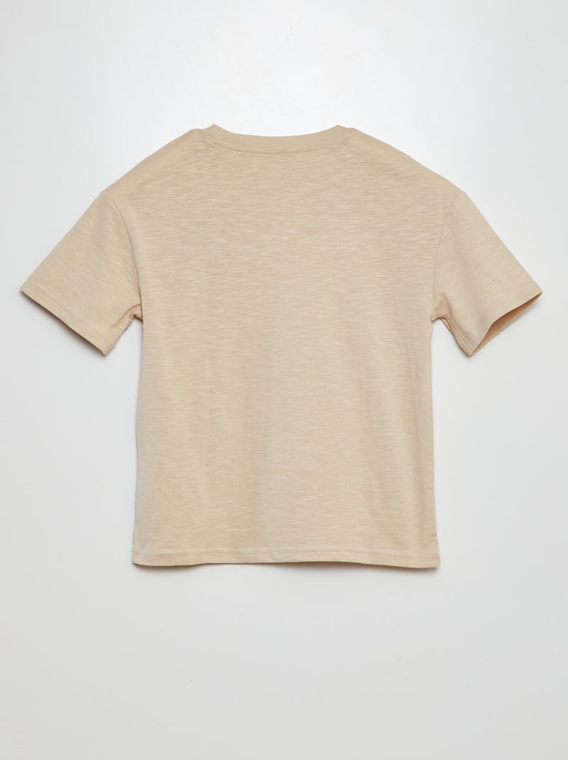 T-shirt oversize lisa com bolso BEGE - Kiabi