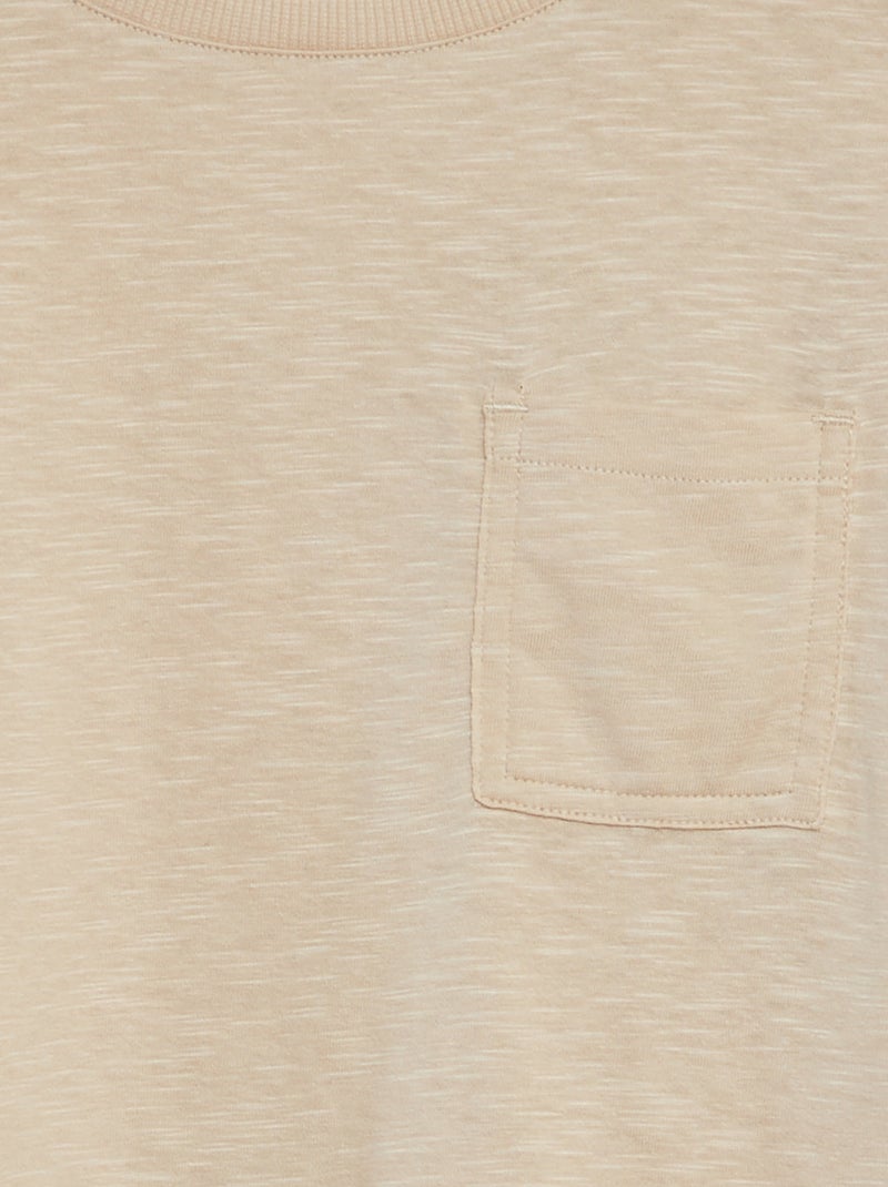 T-shirt oversize lisa com bolso BEGE - Kiabi