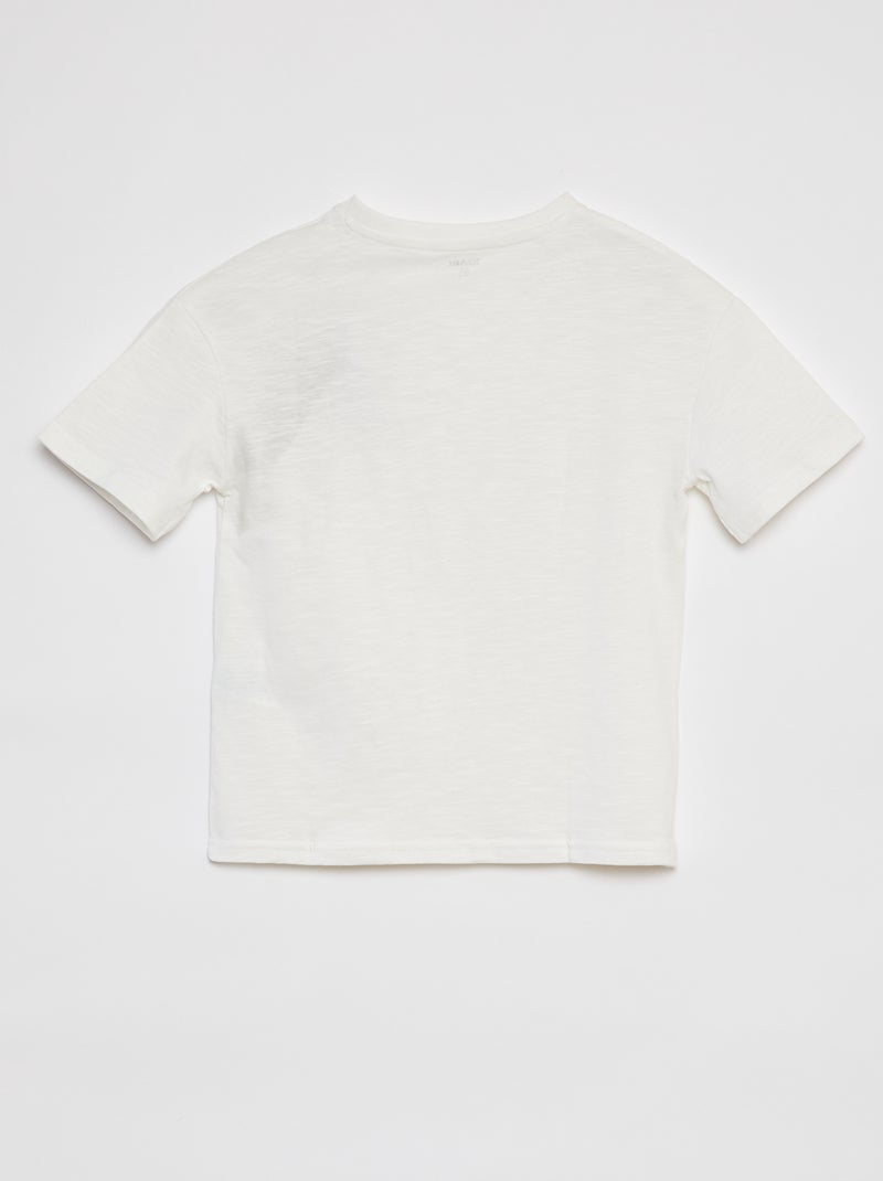 T-shirt oversize lisa com bolso Branco - Kiabi