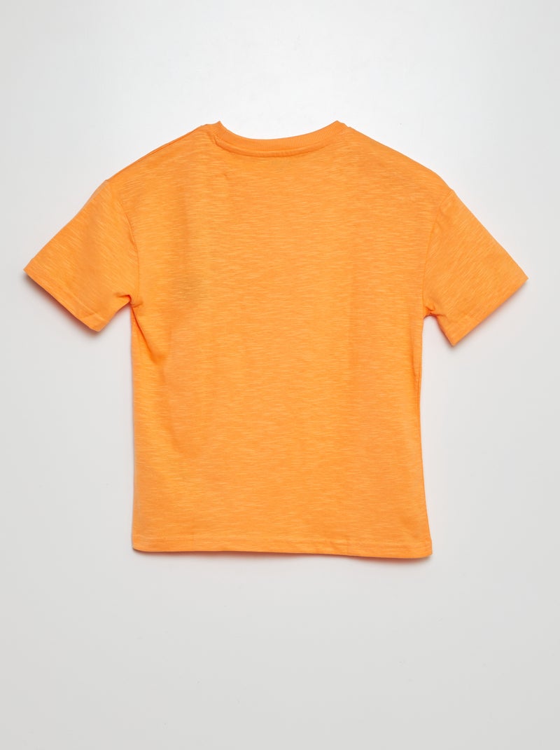 T-shirt oversize lisa com bolso LARANJA - Kiabi