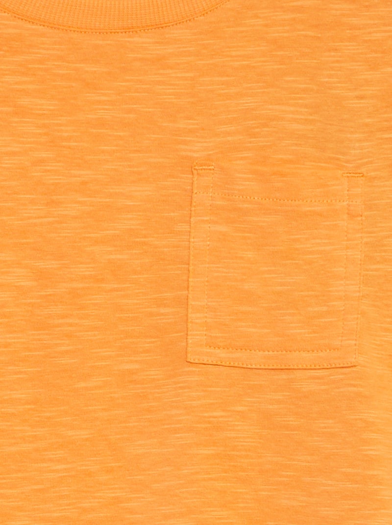 T-shirt oversize lisa com bolso LARANJA - Kiabi