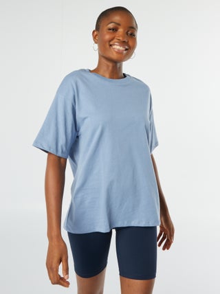 T-shirt oversize lisa de manga curta