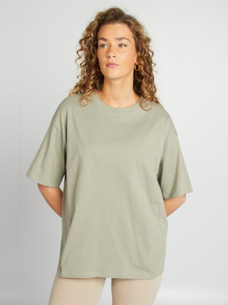 T-shirt oversize lisa de manga curta