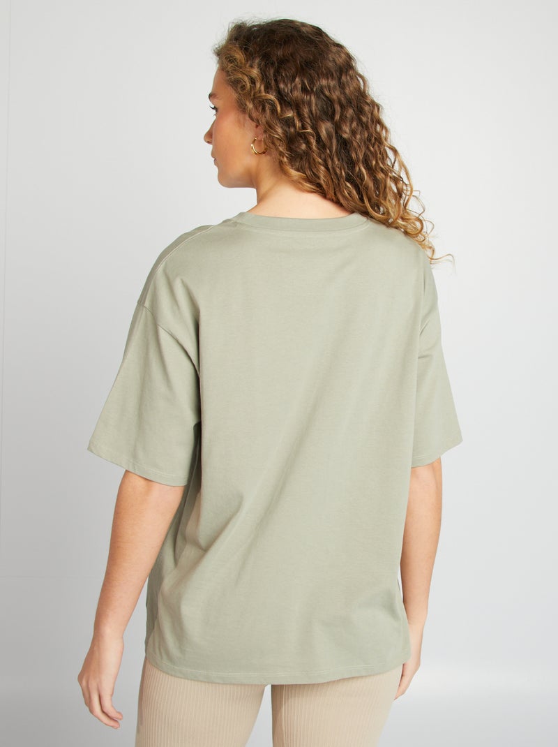 T-shirt oversize lisa de manga curta VERDE - Kiabi