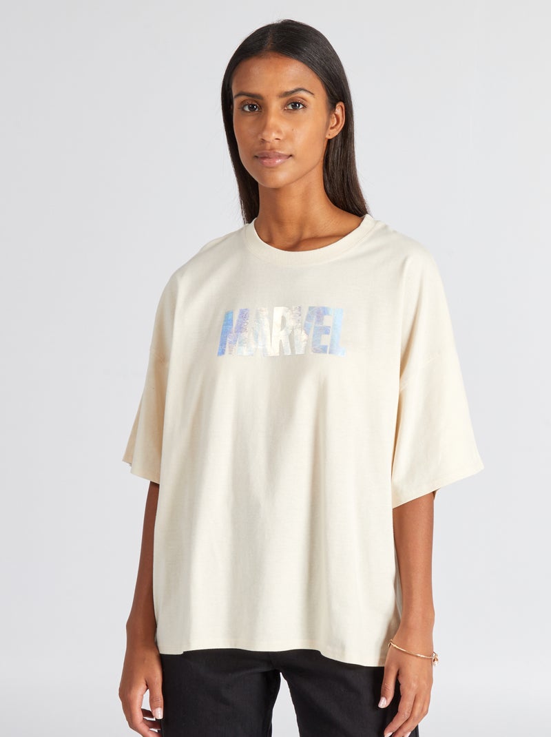 T-shirt oversize 'Marvel' bege - Kiabi