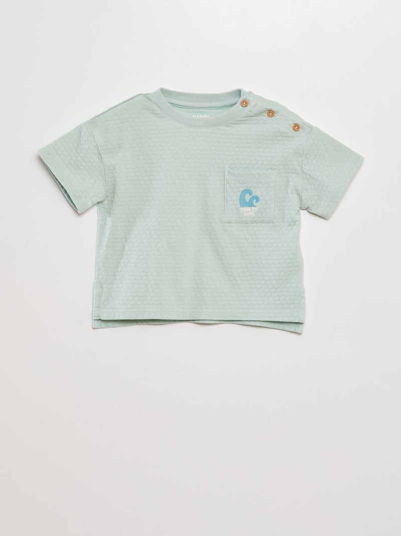 T-shirt oversize material fantasia AZUL - Kiabi