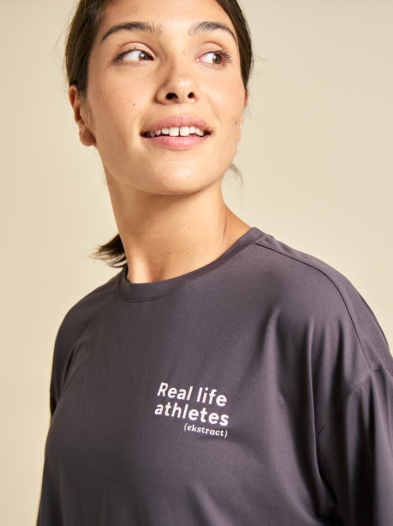 T-shirt oversize multidesportivo - (ekstract) Preto - Kiabi
