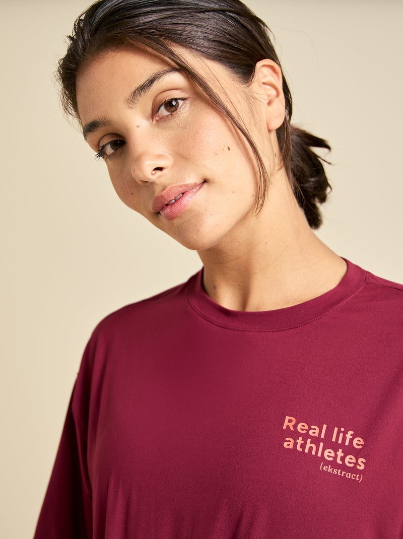 T-shirt oversize multidesportivo - (ekstract) Vermelho - Kiabi